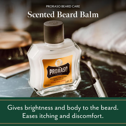 - Proraso Beard Balm | Wood and Spice | 100ml | Scented Beard Balm Softens -