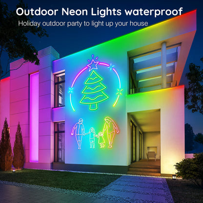 AILBTON 6m Neon Rope Lights, Flexible LED Cord Lights Controlled with App/Remote, Multiple Modes, IP65 Outdoor RGB Neon Lights Waterproof, Music Sync Led Neon Light Strip for Bedroom Decoration