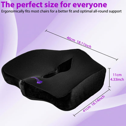 - ErgoRelief Gel-Infused Memory Foam Seat Cushion -