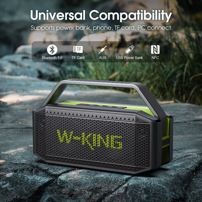 - W-KING Bluetooth Speaker, 100W PEAK 60W Loud Portable Wireless Waterproof Bluetooth Speaker IPX6