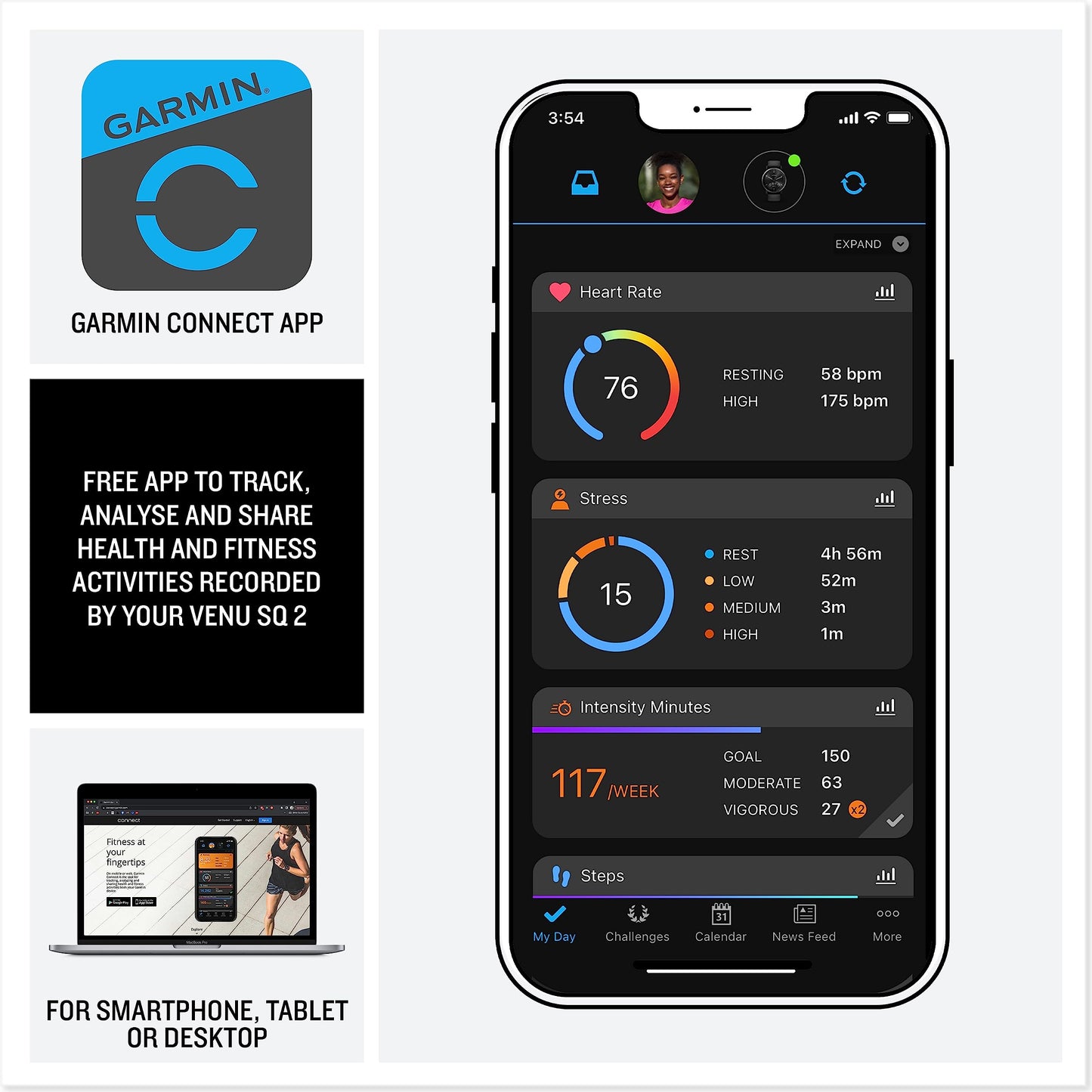 - Garmin Venu Sq 2 | AMOLED GPS Smartwatch | All-day Health Monitoring and Fitness Features -