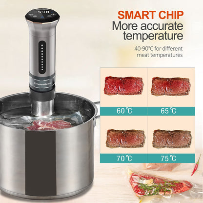 - KitchenBoss Sous Vide Cooker Ultra-Quiet Immersion-Circulator | Stainless Steel | G300 Silver Machine Brushless DC Motor -