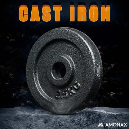 Amonax 30kg Cast Iron Adjustable Dumbbells Weight Set, Barbell Set Men Women, Strength Training Equipment Home Gym Fitness, Dumbell Pair Hand Weight, Bar Bells Free Weights for Weight Lifting