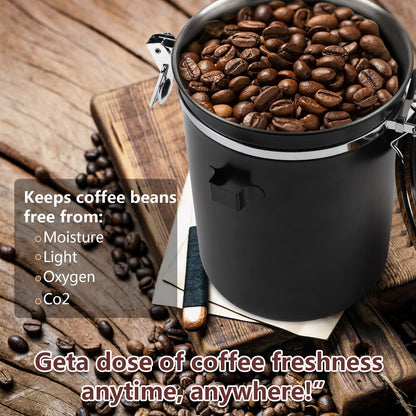 - Dreamhigh® Coffee Container for 1 KG Coffee Beans | Airtight Coffee Canister with Date Tracker -