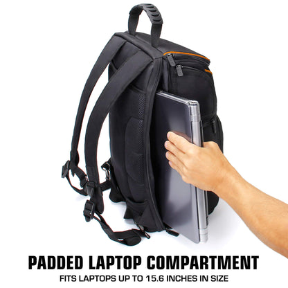 - USA Gear Digital Camera Backpack DSLR Photo Bag with Comfort Design, Waterproof Cover -