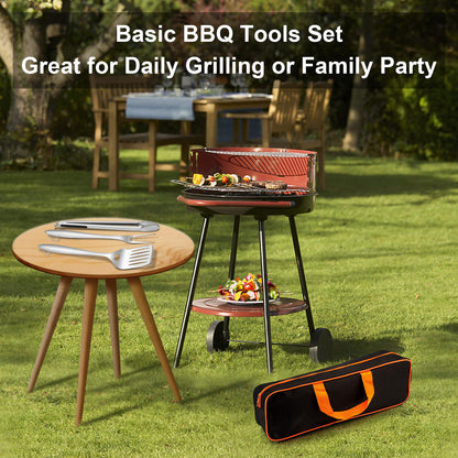 - Herogo BBQ Tool Sets | 6 Piece Heavy Duty Stainless Steel Barbecue Accessories with Portable Bag -