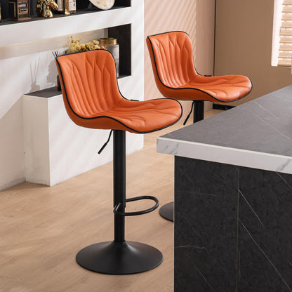 - Kidol & Shellder Bar Stools | Set of 2 | Swivel Barstools Adjustable | PU Leather Padded  | Wing Back Counter Stools -
