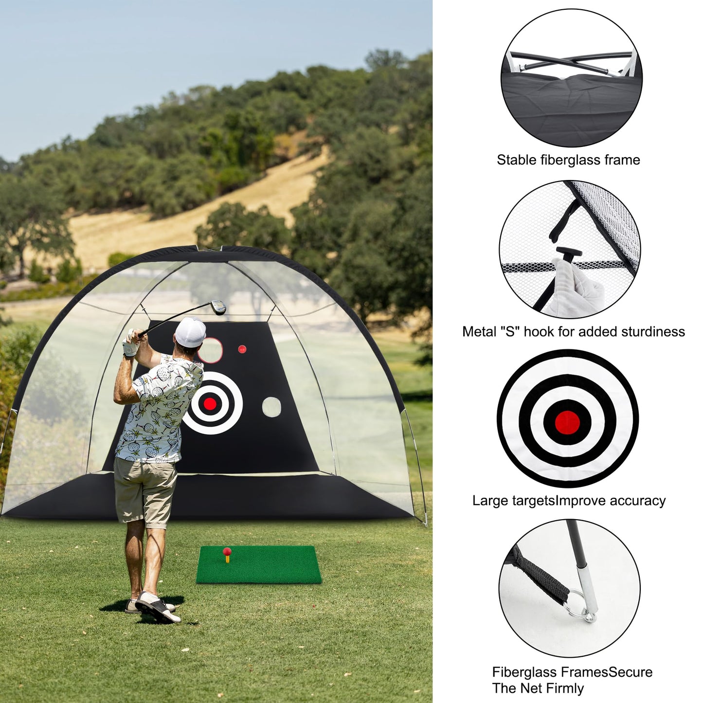- Golf Hitting Net | 10x7ft Golf Nets for Backyard Driving | Golf Practice Net with Chiping Net -