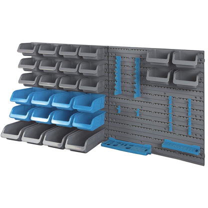 44 Pcs Wall Mountable Tools, Screws & Bits Organiser DIY Storage Bins & Racks