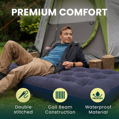 - Green Haven Single Blow Up Camping bed | Waterproof Single Airbed Inflatable Mattress | Single Air Beds for Adults & Kids -