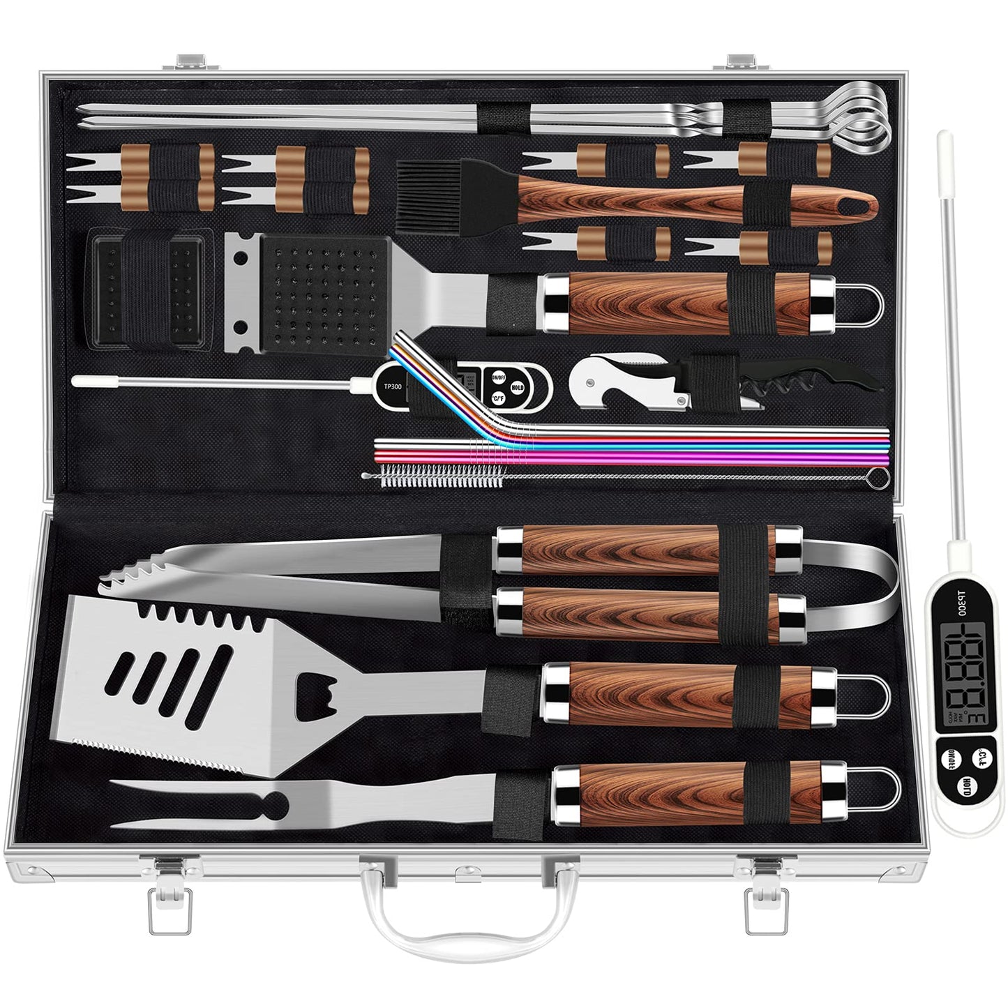 - ROMANTICIST 26pcs | Extra Thick Stainless Steel Grill Tool | Heavy Duty Grilling Accessories -