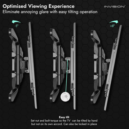 - Invision Ultra Strong TV Wall Bracket Mount Double Arm Tilt & Swivel for 37-75 Inch (94-190.5cm) LED LCD OLED Plasma & Curved Screens -