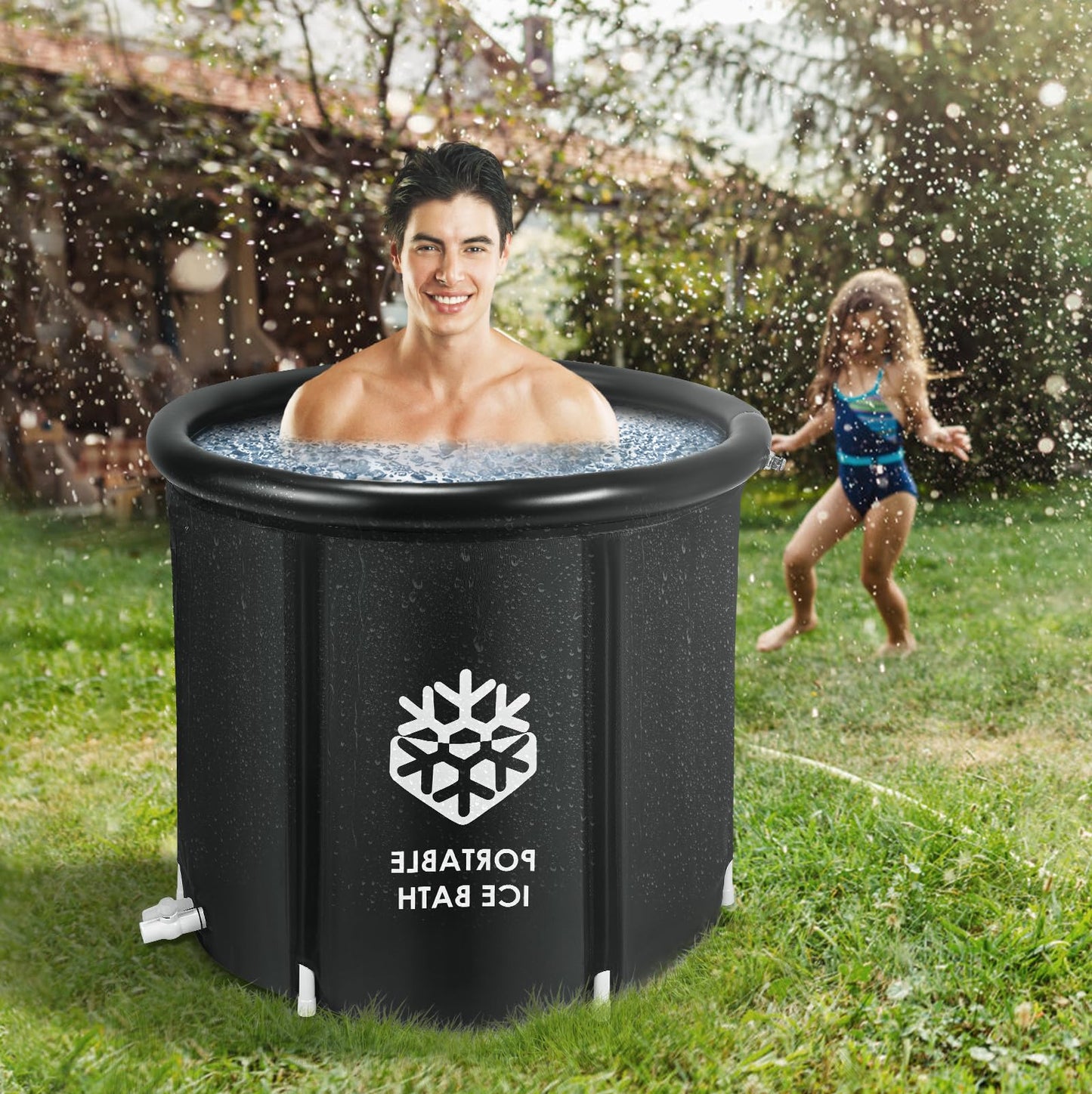 - Ice Bath Tub 376L Ice Bath Outdoor | High Capacity Cold Water Therapy Tub for Athletes | Durable Cold Plunge Pool | Portable and Insulated Cold Plunge Tub -