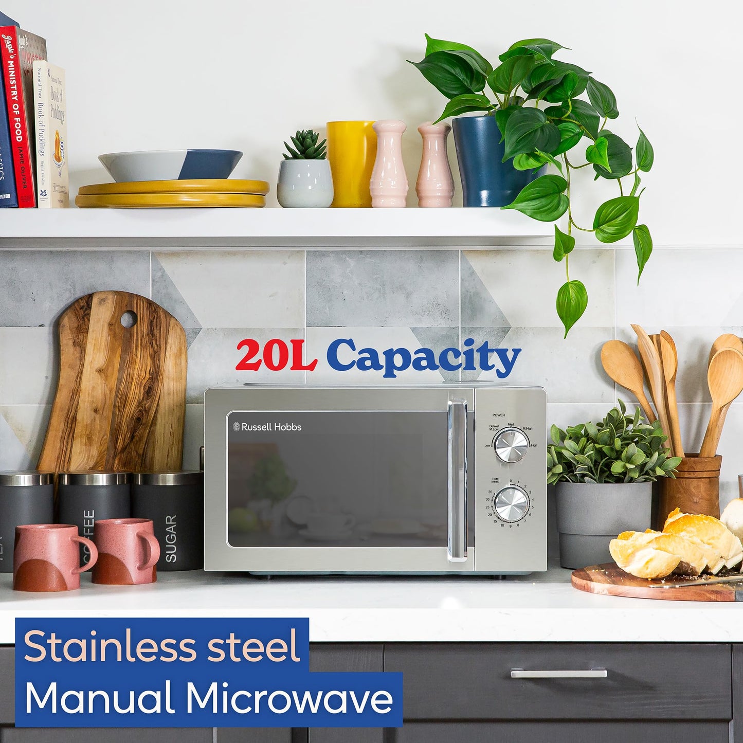 - Russell Hobbs Stainless Steel Microwave | 20 Litre | 800W -