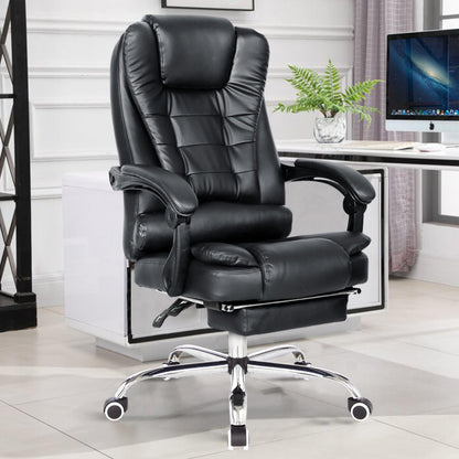 Blisswood Executive Office Chair With Footrest & Lumbar Support Ergonomic Recliner Computer Desk Chair Adjustable Back Rest Heavy Duty 360° Swivel Chair Black for Home Office