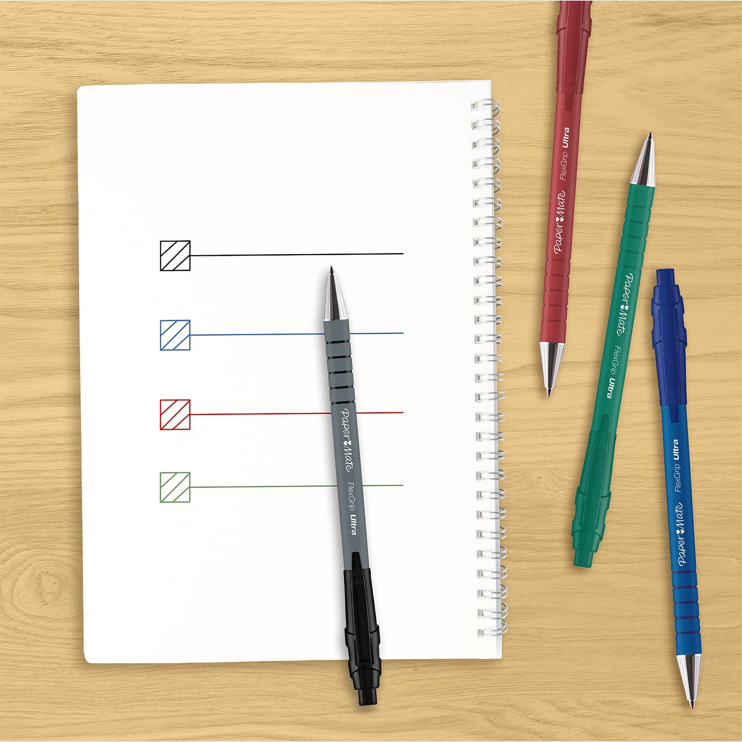 - Paper Mate Flexgrip Ultra Retractable Ballpoint Pens | Medium Point (1.0mm) | Black -