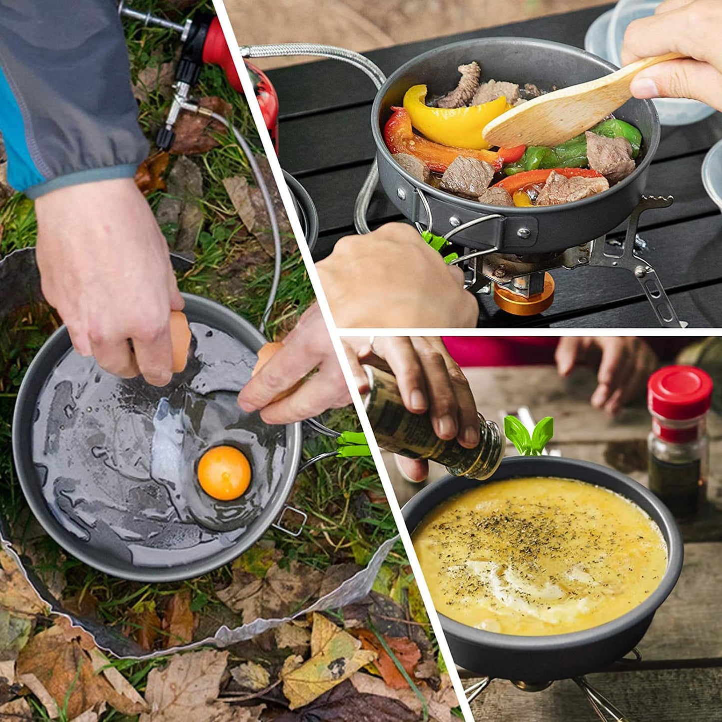 - Queta 10-Piece Cookware Kit | Picnic Pots Cookware Camping Set -