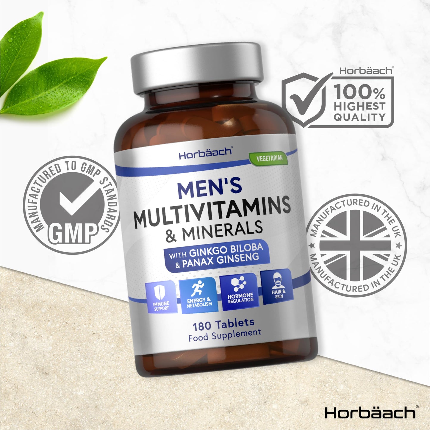 - Multivitamin Tablets for Men | 180 Count | 34 Essential Nutrients -