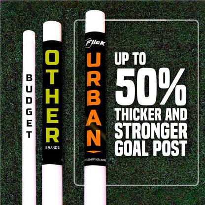Amazon Exclusive Football Flick Goal - All weather - 70mm Extra thick uPVC - football goal for gardens, Integrated locking system (6x4, 8x4, 8x6, 12x6),White
