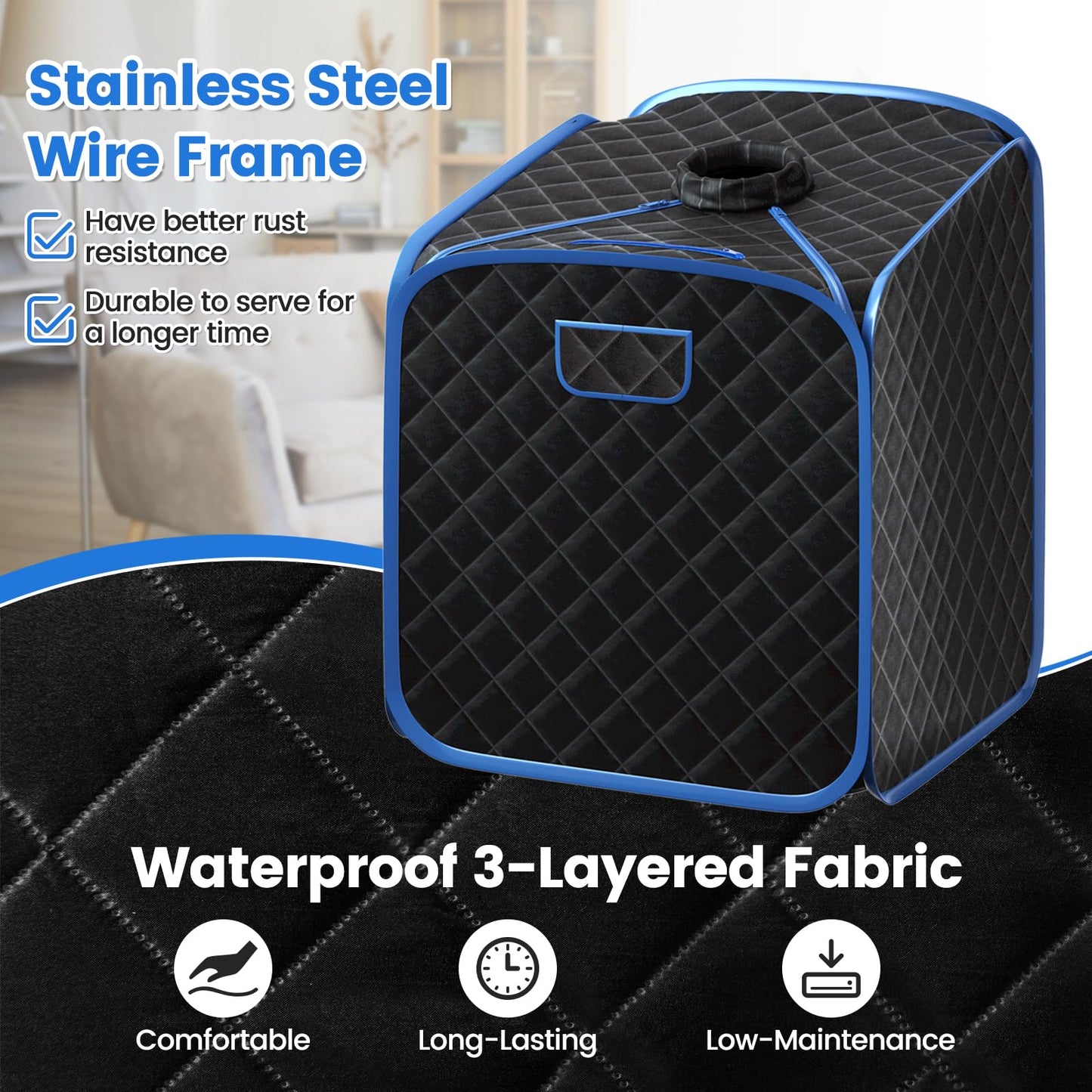 - RELAX4LIFE Portable Steam Sauna | Folding Full Body Spa Sauna Tent | 9 Levels Temperature -