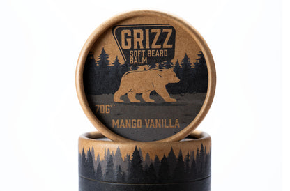 - Grizz Soft Beard Balm | 70g | Beard Moisturiser | Beard Wax | Beard Cream | Shea Butter & Bees Wax | Jojoba Oil & Argan Oil | (Mango Vanilla) -