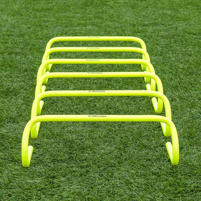 - FORZA Speed Training/Agility Hurdles [Pack of 6] | 3 Sizes - 6in, 9in Or 12in | Multi Sports Equipment | Fitness Agility Set | Fluro Yellow Training Equipment (6in) -