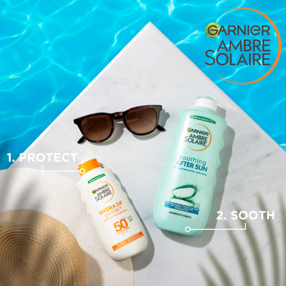 - Garnier Ambre Solaire Hydra 24 Hour Protect Lotion | Water Resistant Sunscreen -
