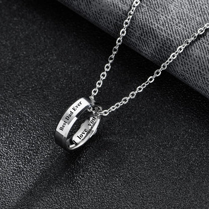 BESPMOSP Best Dad Ever Necklace Dad Gifts From Daughter Son Daddy Necklace Father's Day Gifts Birthday Necklace For Dad… (Best Dad Ever)