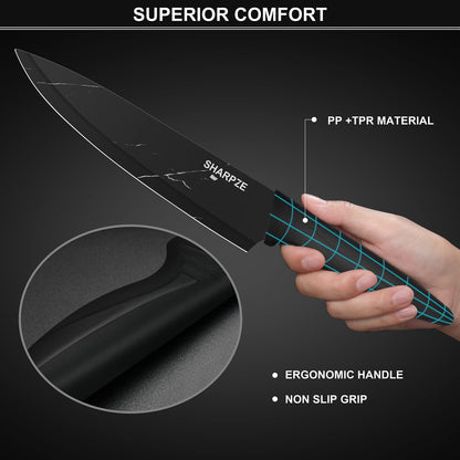 - Kitchen Knife Set of 5 | Ultra Sharp Stainless Steel Blade I Kitchen Knives with Ergonomic Handle & Sheaths Include Paring -