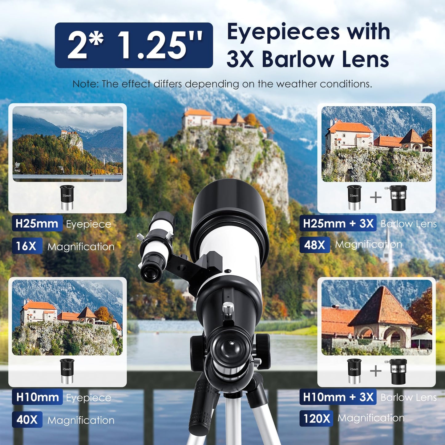 - Smautop Telescope for Kids Beginners Adult | Astronomical Refractor Telescope -