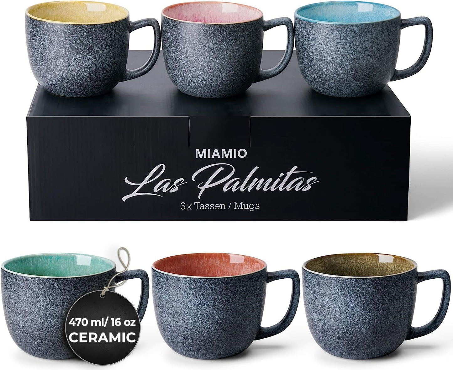 - MIAMIO | 6 x 470 ml coffee cups -