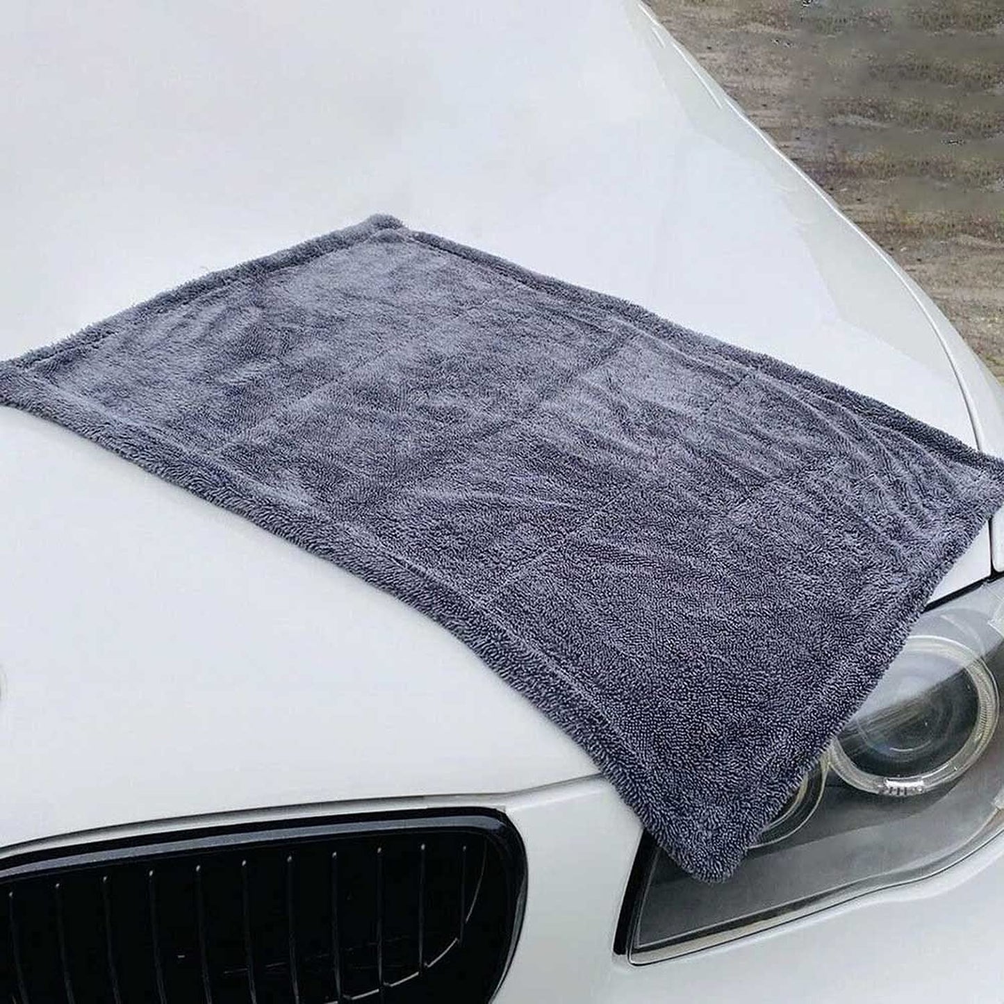 Detailers United - Hydro Hoover XL - Professional Grade Plush Microfibre Car Drying Towel 1400 GSM (50 x 80 cm) Grey For Fast Streak-Free Drying and Detailing