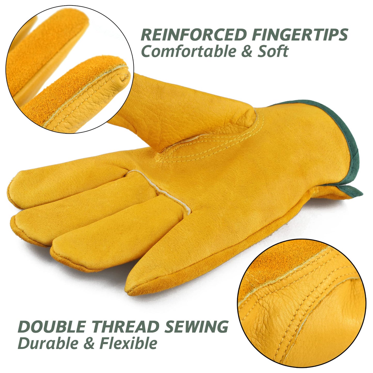 - EINSKEY Gardening Gloves | Tough Thorn Proof Leather Safety Work Gloves | Heavy Duty Rigger Protective Gloves with Strong Grip -