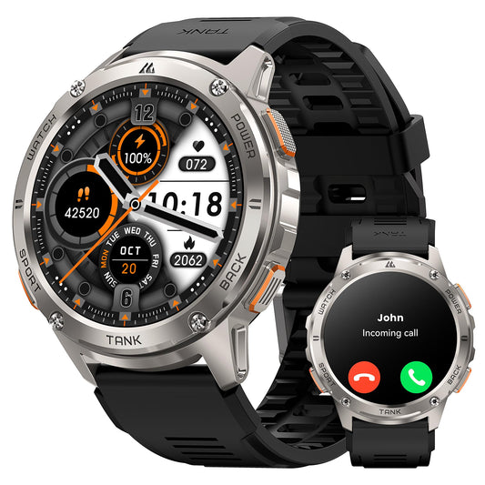 - KOSPET Smart Watch for Men | 60 Days Extra-Long Battery | 5ATM IP69K Waterproof for Swimming | Rugged Military Full Metal Body Smartwatch -
