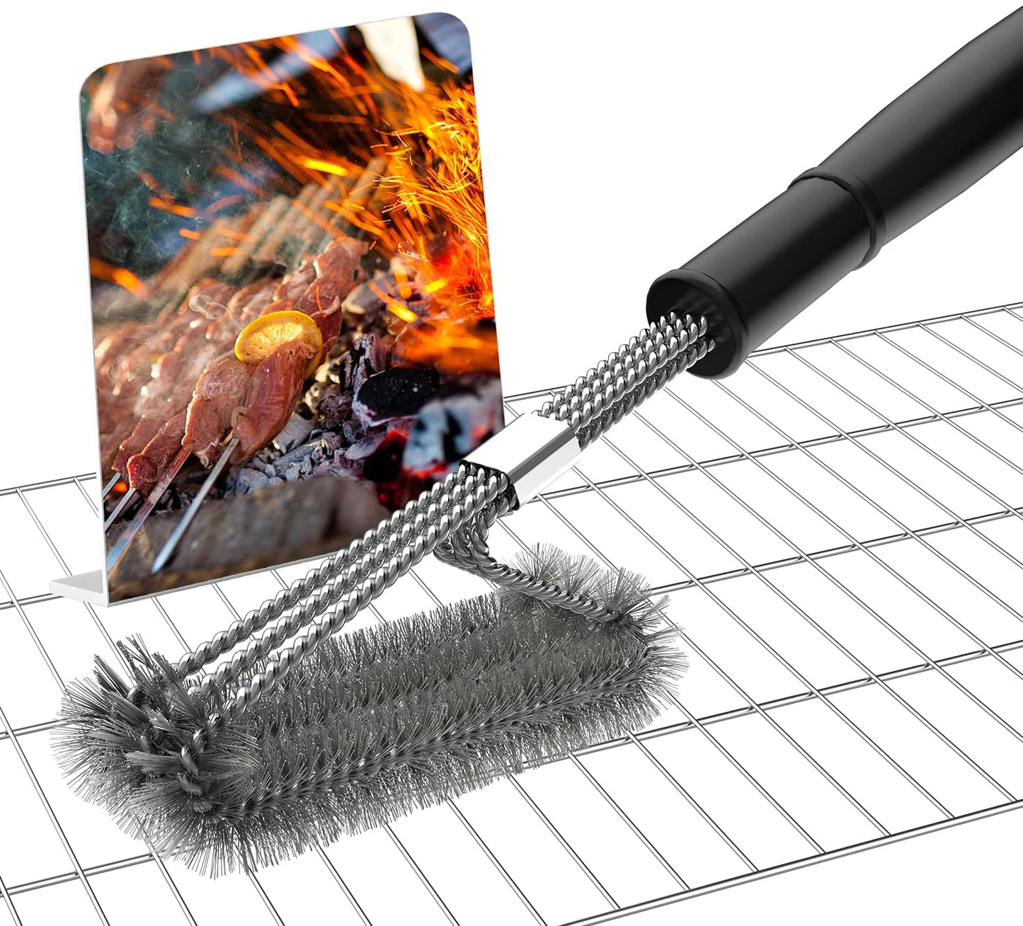 BBQ Brush 45cm Heavy Duty Grill Brush Long Handle BBQ Cleaning Kit for BBQ Grill