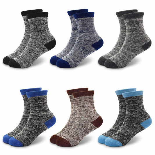 - GENTABY Boys Thick Socks | Kids Winter Thermal Socks | Striped Walking Warm Boot Cosy Hiking Socks -