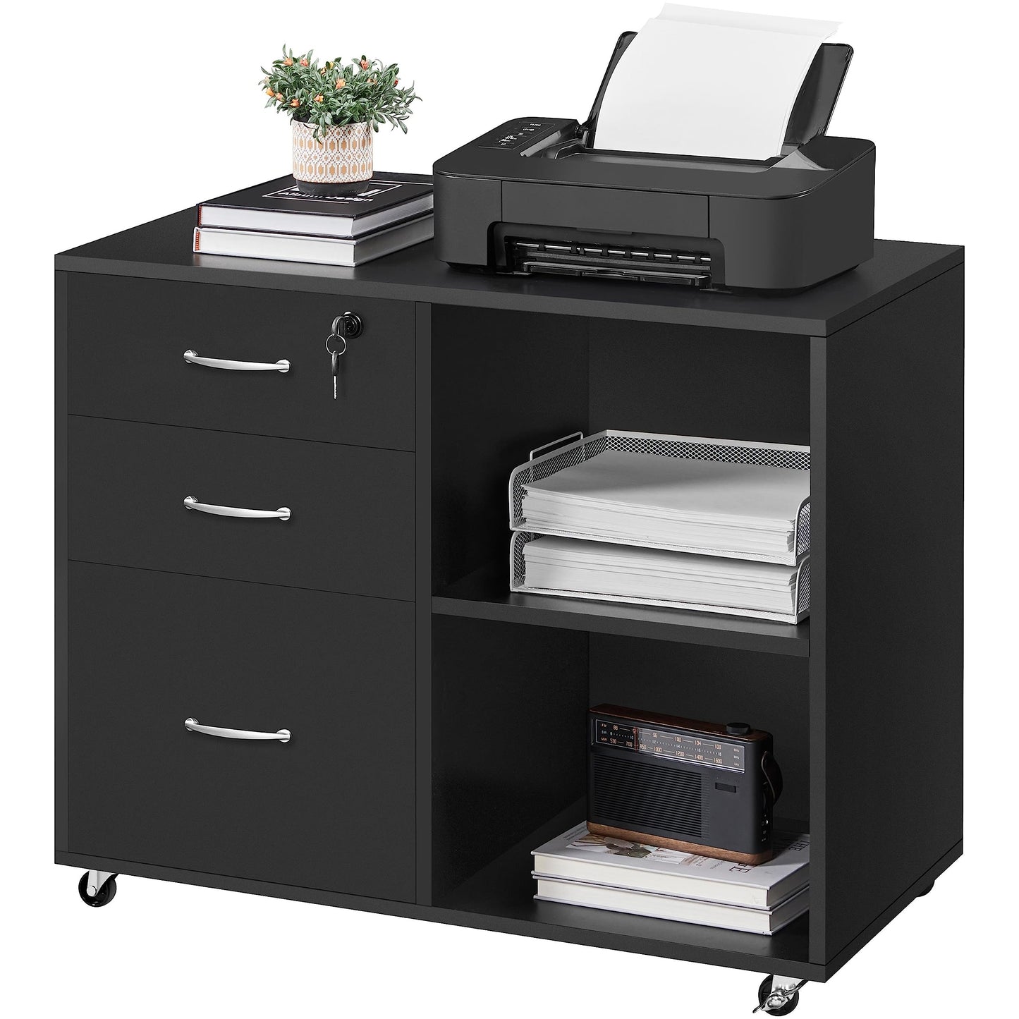 - Yaheetech File Cabinet for Home and Office,Black.