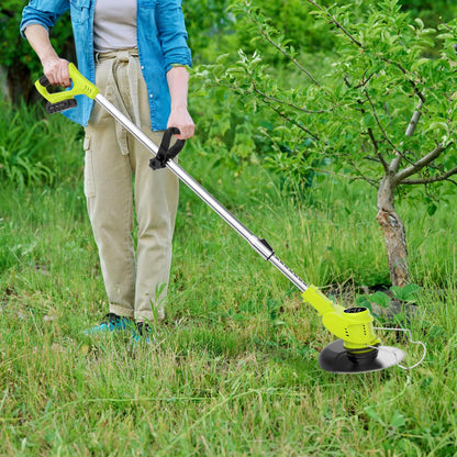 - VOERJIA 24V Metal Blade Strimmer, Telescopic Cordless Strimmer, 2x2000mAh Battery -