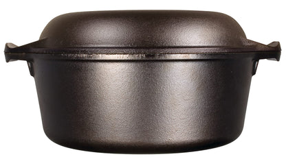 - Lodge L8DD3 4.73 litre / 5 quart Pre-Seasoned Cast Iron Double Dutch Oven -