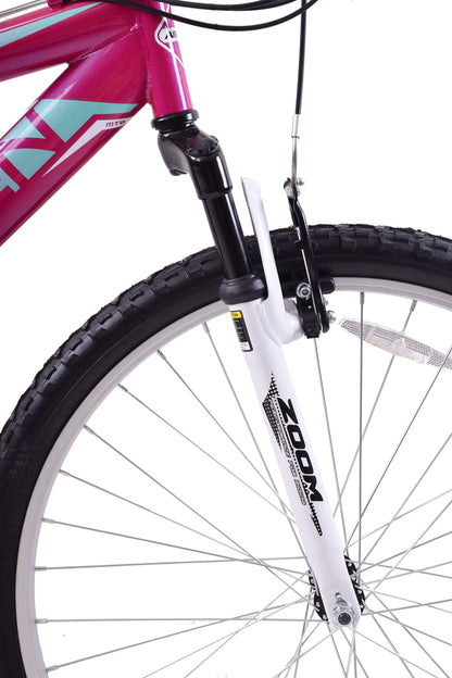 Arden Blush 24" Wheel Girls Kids Mountain Bike Full Dual Suspension 21 Speed 14" Frame Pink Age 8+