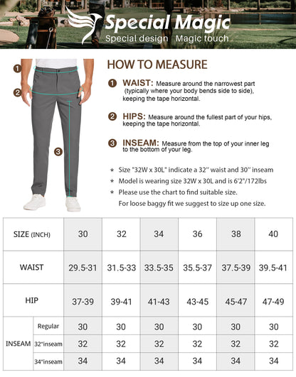 - SPECIALMAGIC | Slim-Fit Stretch Golf Pants | Water Resistant Hiking Pants -