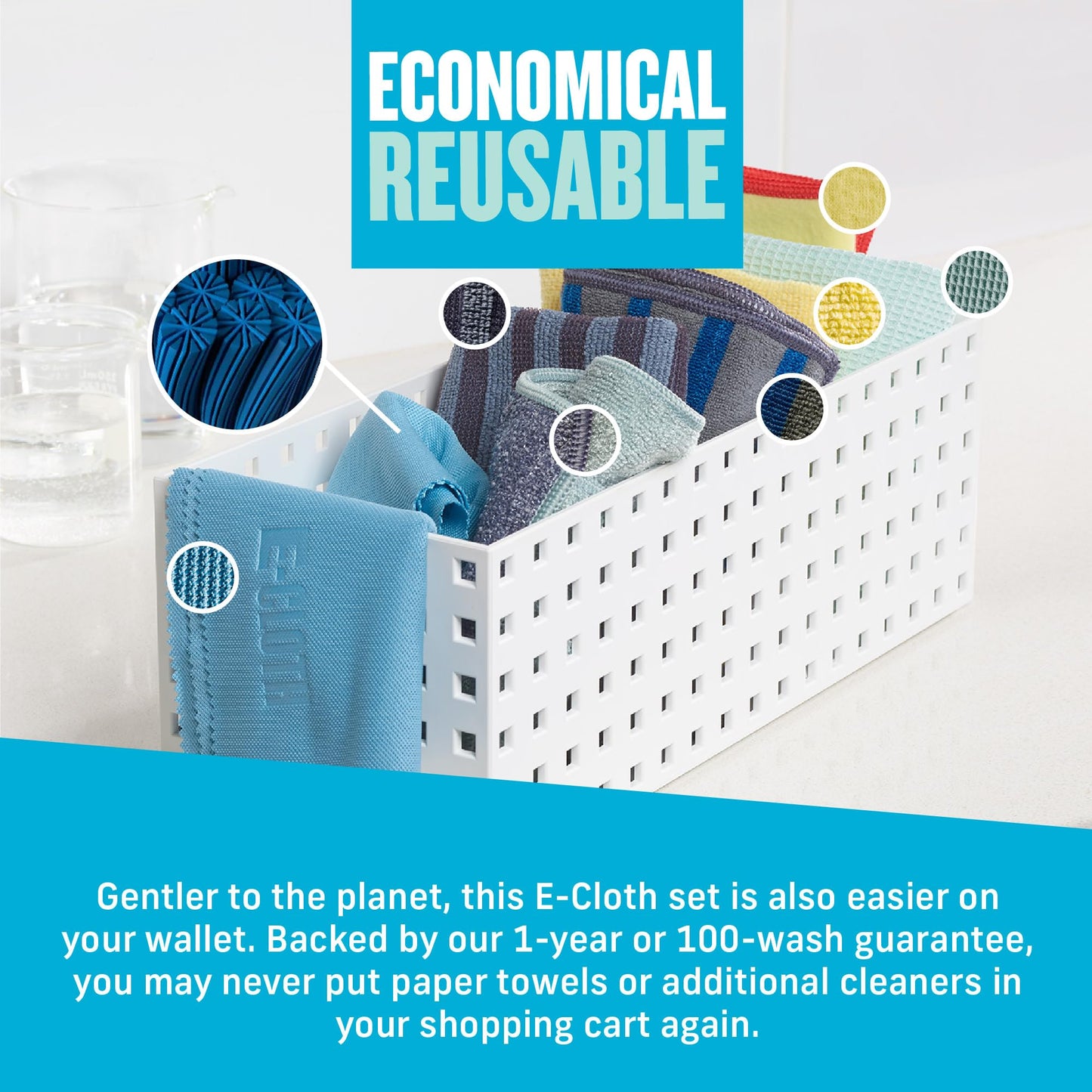 - E-Cloth Home Cleaning Set | Contains Multiple Microfiber Cleaning Cloths -