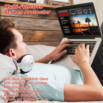 - DISTANCEE 2 Pack Removable 15.6 Inch Laptop Screen Protector | Anti Blue Light&Anti Glare Screen Protector -