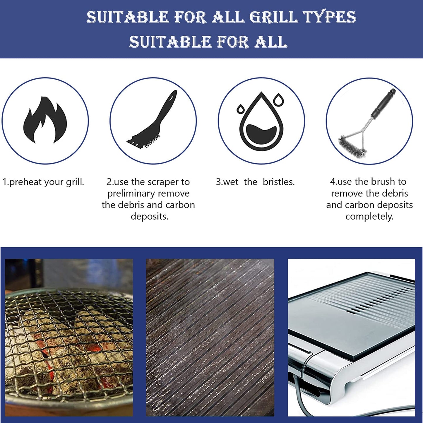 - Wjyzzzh BBQ Cleaner, BBQ Cleaning Brush, Grill brush