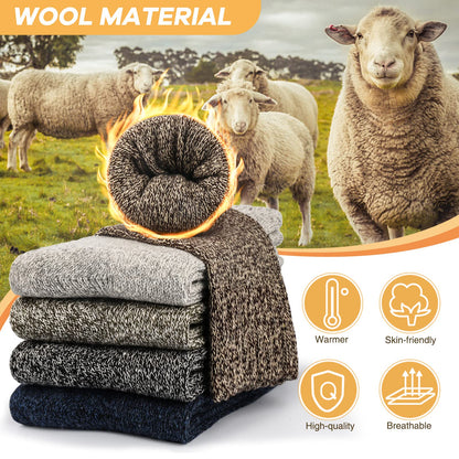 - SIHOHAN Mens Wool Socks | 5 Pairs Warm Crew Socks |Thick Boot Socks for Winter-