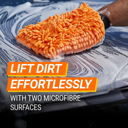 Armor All, Microfibre Noodle Car Wash Mitt, Set of 2, Dual Surfaces To Eliminate Dirt And Bugs, Designed For a Quick, Streak-free Finish on Paintwork and Glass, Ideal for Car & Motorcycle Detailing