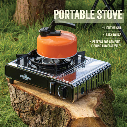- Milestone Camping 18959 Stainless Steel Portable Camping Stove | Gas Powered -