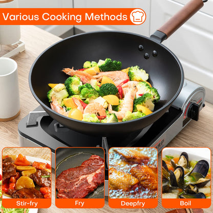- Jobin 33cm/5.6L Non Stick Wok With Lid -