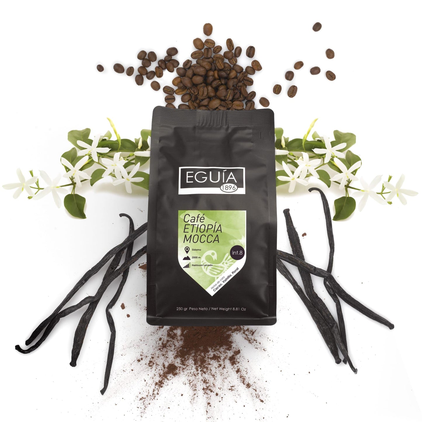 - Eguia Whole Medium Roasted Coffee Beans Variety Pack | 4× 250g-Non-bitter | medium roast Arabica coffee beans -