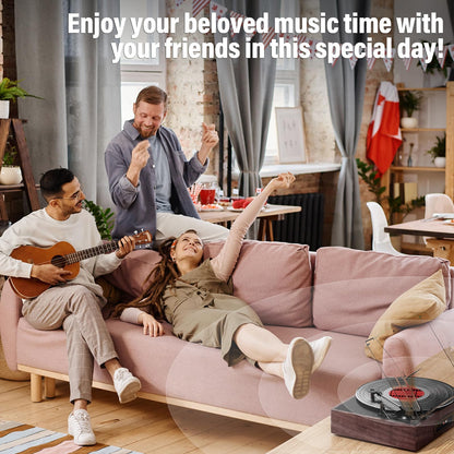 - Mersoco Vinyl Record Player Bluetooth Belt-Driven 3-Speed Turntable | Built In Speakers -